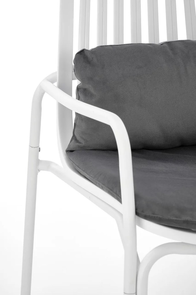 Fotoliu din plastic Melby alb - H75 cm