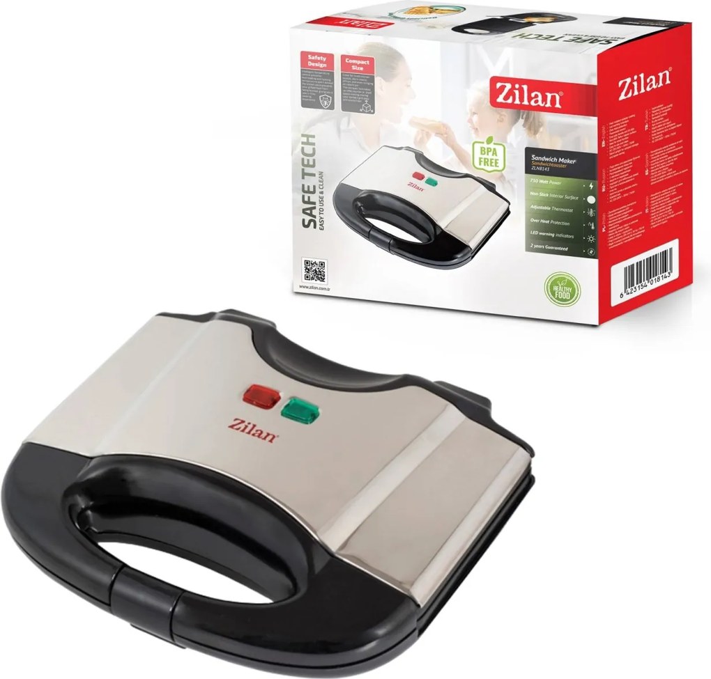 Sandwich-maker Zilan ZLN8143, model grill, 750 W