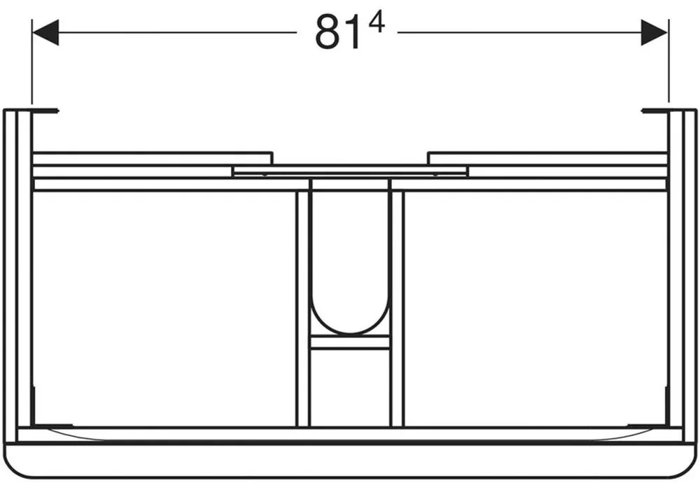 Dulap baie suspendat Geberit Smyle Square pentru lavoar, 80 cm, alb 900 x 470 mm