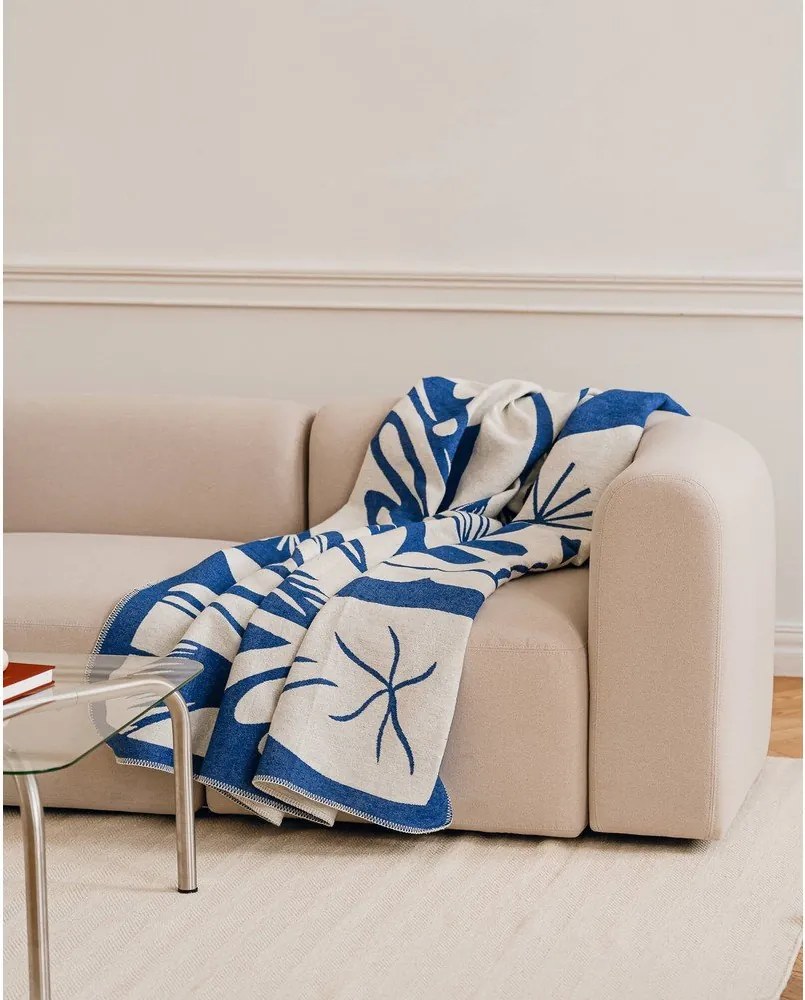 Pătură albastră 165x200 cm Lino – noo.ma