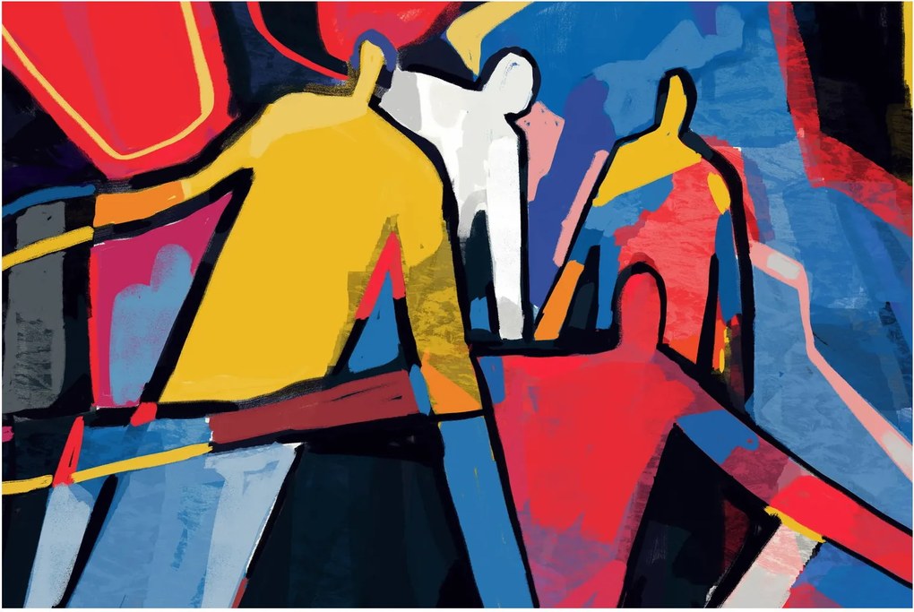 Tablou - Abstract bărbați (90x60 cm)