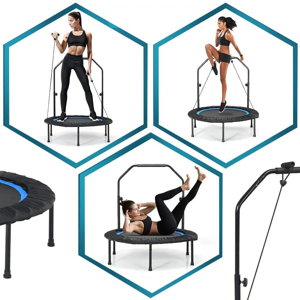 Trambulin de fitness cu mânere