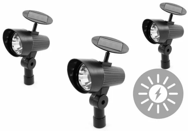 Set de iluminare solară LED de grădină - 3x spoturi Garth