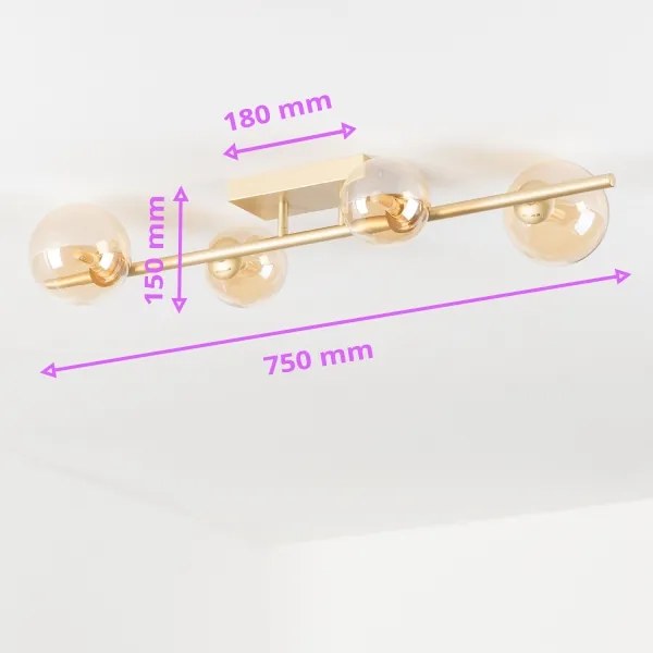 Lustră LED aplicată Brilagi MILLA 4xG9/3W/230V auriu