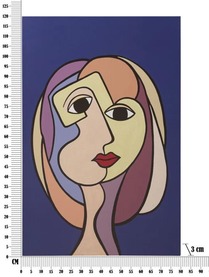 Tablou decorativ multicolor din lemn de Pin si panza, 80x3x120 cm, Double Face-A Mauro Ferretti