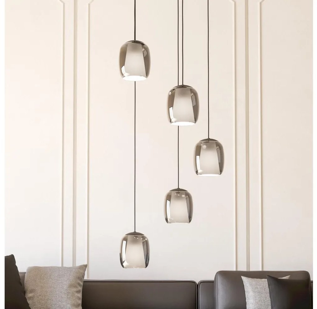 Lustră pe cablu Eglo 901194 CIAMPINO 5xE27/28W/230V gri