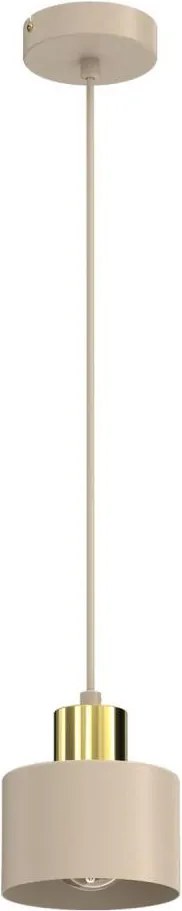 Lustru suspendat pe cablu PARKLA 1xE27/15W/230V bej/auriu