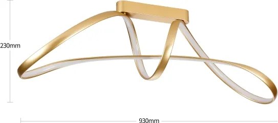 Brilagi-LED Lustră aplicată reglabilă TWISTER LED/60W/230V 3000-6000K auriu + telecomandă