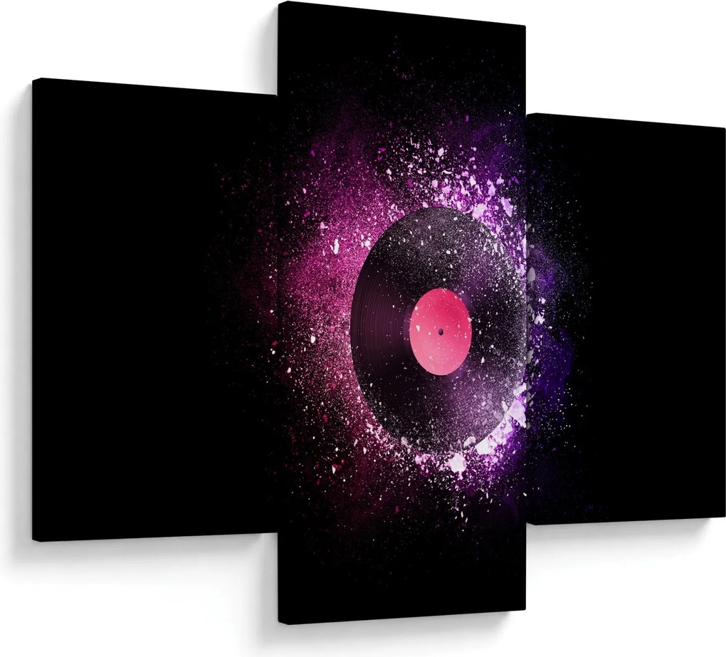 Tablou - Disc de vinil roz-violet (90x60 cm)
