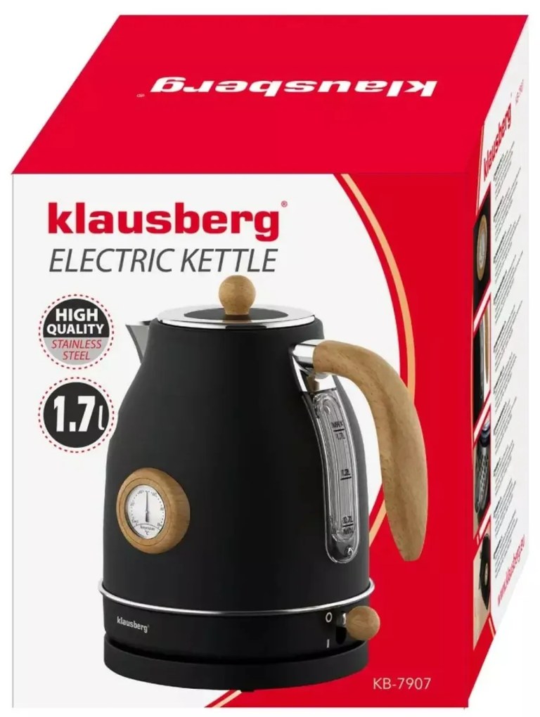 Fierbator de apa 1.7 L Klausberg KB7907 negru cu maro