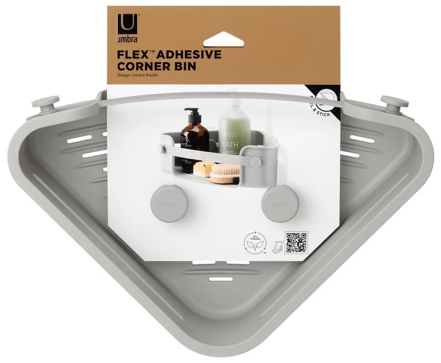 Raft gri de colț autoadeziv din plastic reciclat Flex Adhesive – Umbra