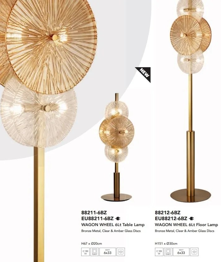 Lampadar, Lampa de podea moderna design deosebit Wagon Wheel 6Lt