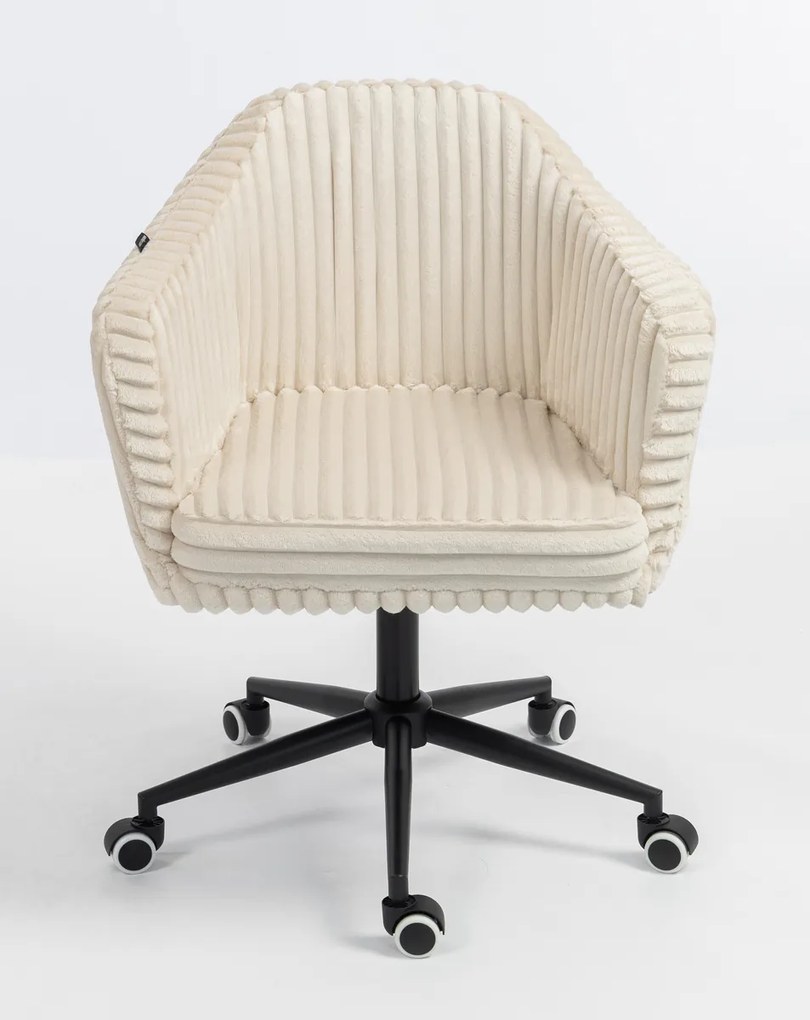 HR832K Scaun Cappuccino Teddy Cord cu Bază Neagră