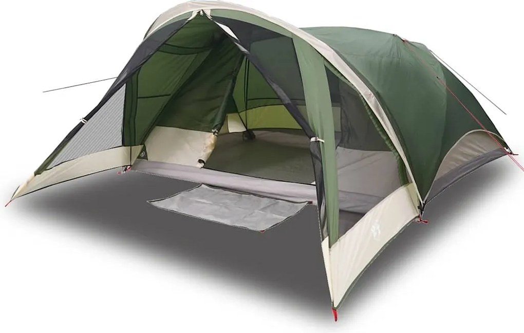 vidaXL Cort de familie pentru 6 persoane, verde, impermeabil