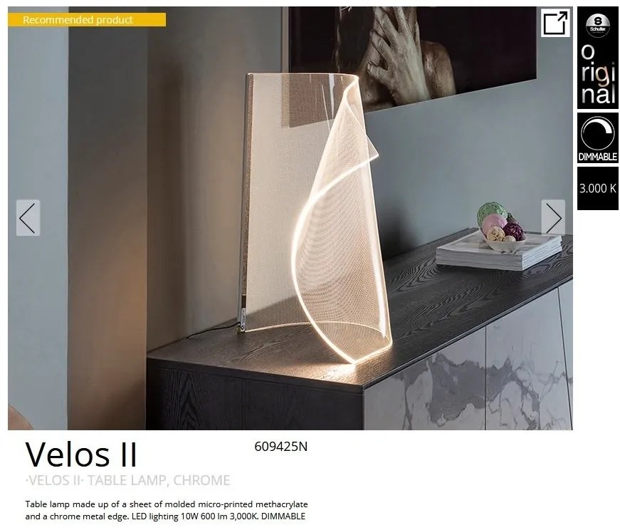 Veioza LED ultra-moderna design exclusivist Velos II
