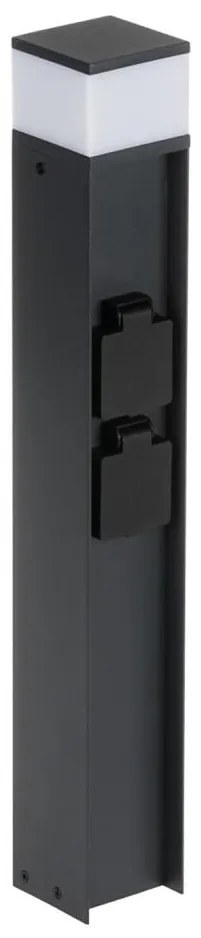 Lampă de exterior cu 2 prize Kanlux 38765 DASTEN 1xG9/11W/230V 50 cm IP44 negru