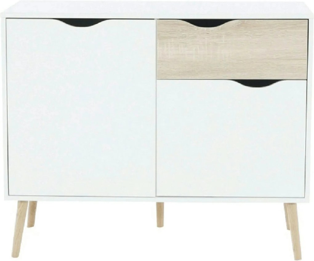 Comoda OSLO 75387, alb, stejar sonoma, PAL melaminat, 98x39x81 cm