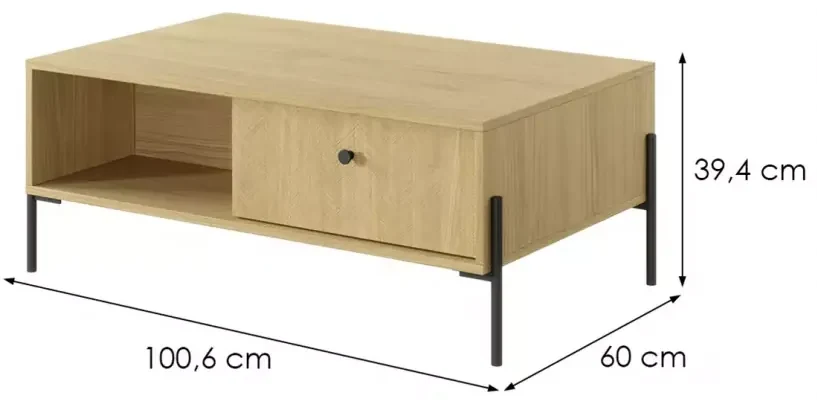Masuta de cafea in decor stejar SCANDI 2S