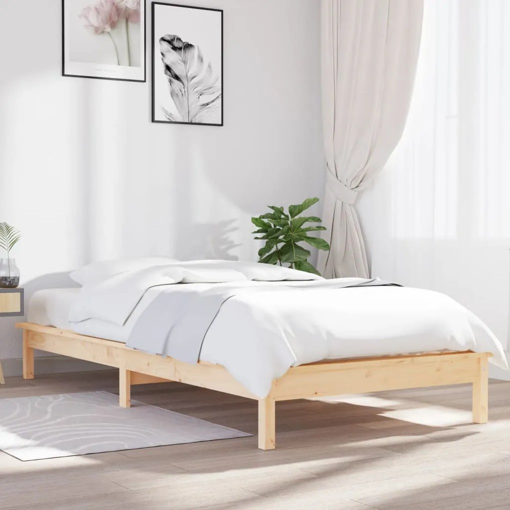 820531 vidaXL Cadru de pat, 100x200 cm, lemn masiv de pin