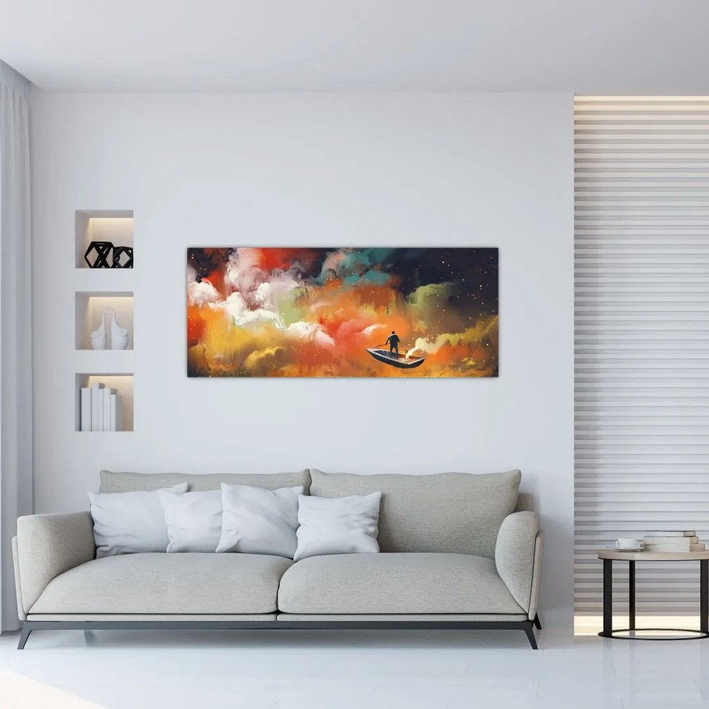 Tablou - Om navigând prin spațiu (120x50 cm)