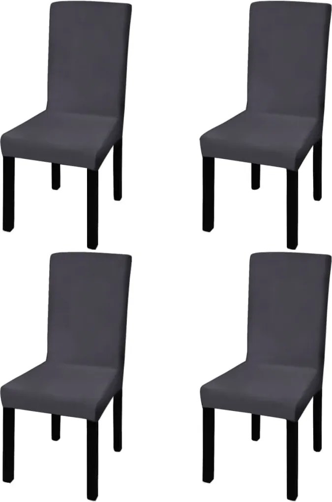 vidaXL Huse de scaun elastice drepte, 4 buc., antracit