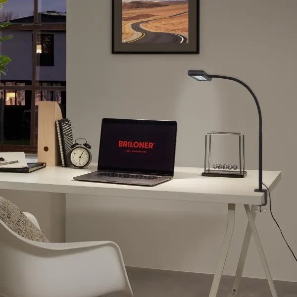 Lampă LED flexibilă de masă cu clemă Brilo TRASNA LED/7,5W/230V negru