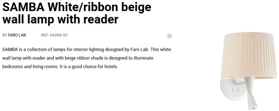 Aplica moderna design elegant SAMBA reader LED alb/bej