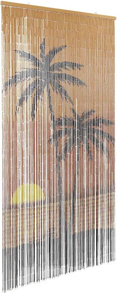 vidaXL Perdele ușă cu insecte imprimeu palmieri 100x220 cm bambus