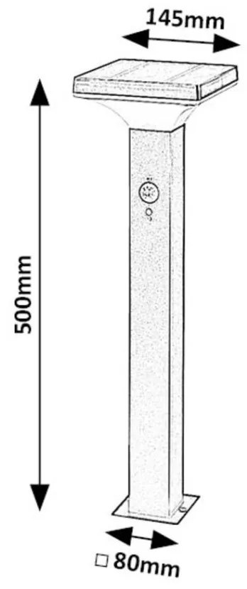 Lampa solara cu senzor de miscare, IP44 Geleen H-50cm