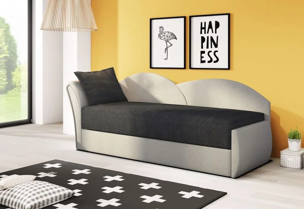 Supermobel Canapea extensibilă AGATA, 200x80x75, ac1 + albastru închis (ac1/alova79), stânga