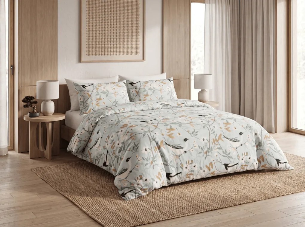 Lenjerie de pat din microfibra FLORIBIRD verde Dimensiune lenjerie de pat: 70 x 90 cm | 140 x 200 cm