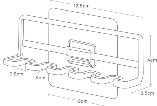 Suport pentru periuța de dinți negru autoadeziv din metal Film Hook – YAMAZAKI