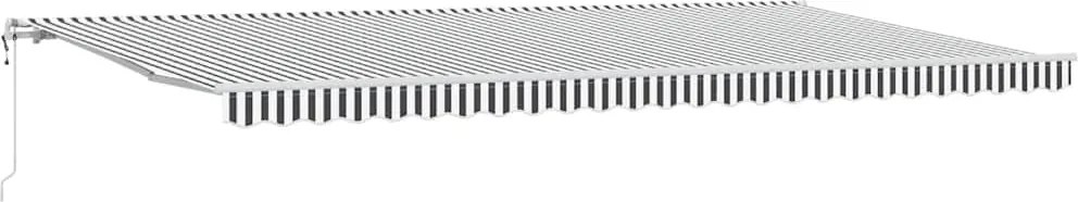 vidaXL Copertină retractabilă automat, antracit/alb, 600x300 cm