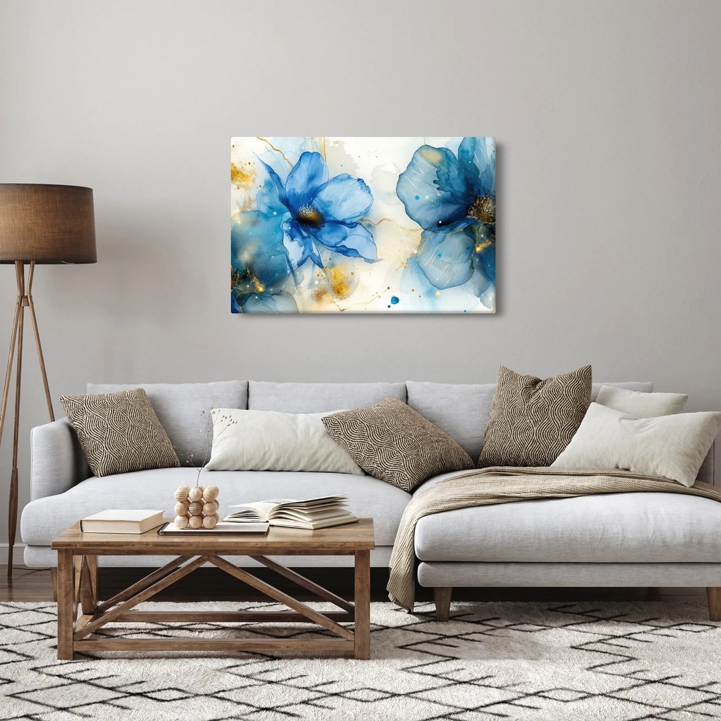 Tablou - Floral, pictură cu cerneală (90x60 cm)