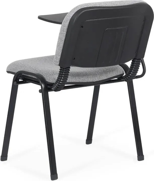 Scaun conferință gri HRC 606 cu măsuță rabatabilă și cadru metalic