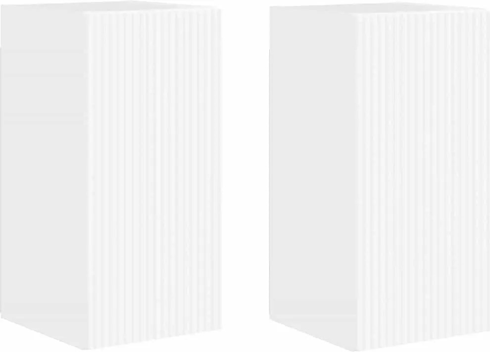 vidaXL Dulap TV de perete Pe perete 2 pcs Alb Lucios 30 x 31 x 60 cm