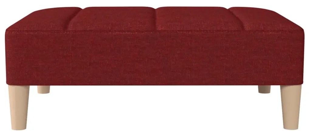 Canapea extensibila 2 locuri, cu taburet, rosu vin, textil Bordo, Cu scaunel pentru picioare
