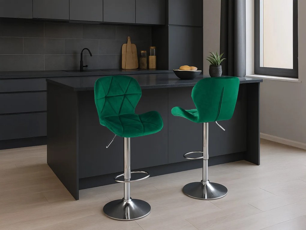 Scaun de bar WEST VELVET, verde