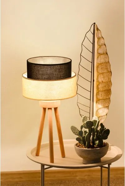 Brilagi - Lampă de masă LED stil BOHO 1xE27/15W/230V crem/maro