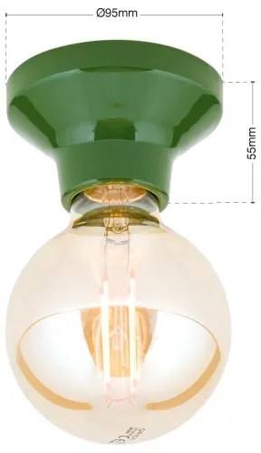 Orion - Plafonieră FROST 1xE27/60W/230V verde