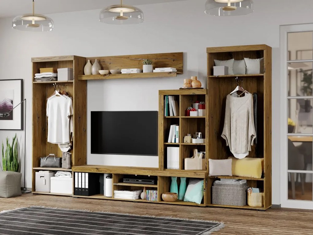 Set Mobila Living Odell Flagstaff Oak/Gri C13