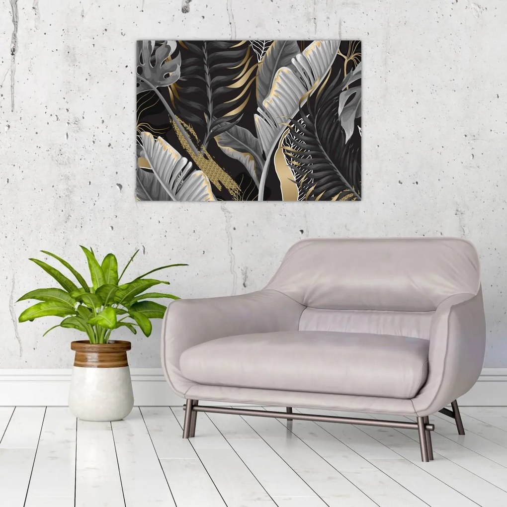 Tablou pe sticlă - Jungla de aur (70x50 cm)