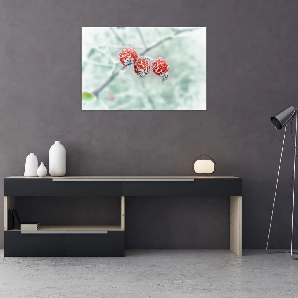 Tablou cu măcieșe înghețate (90x60 cm)