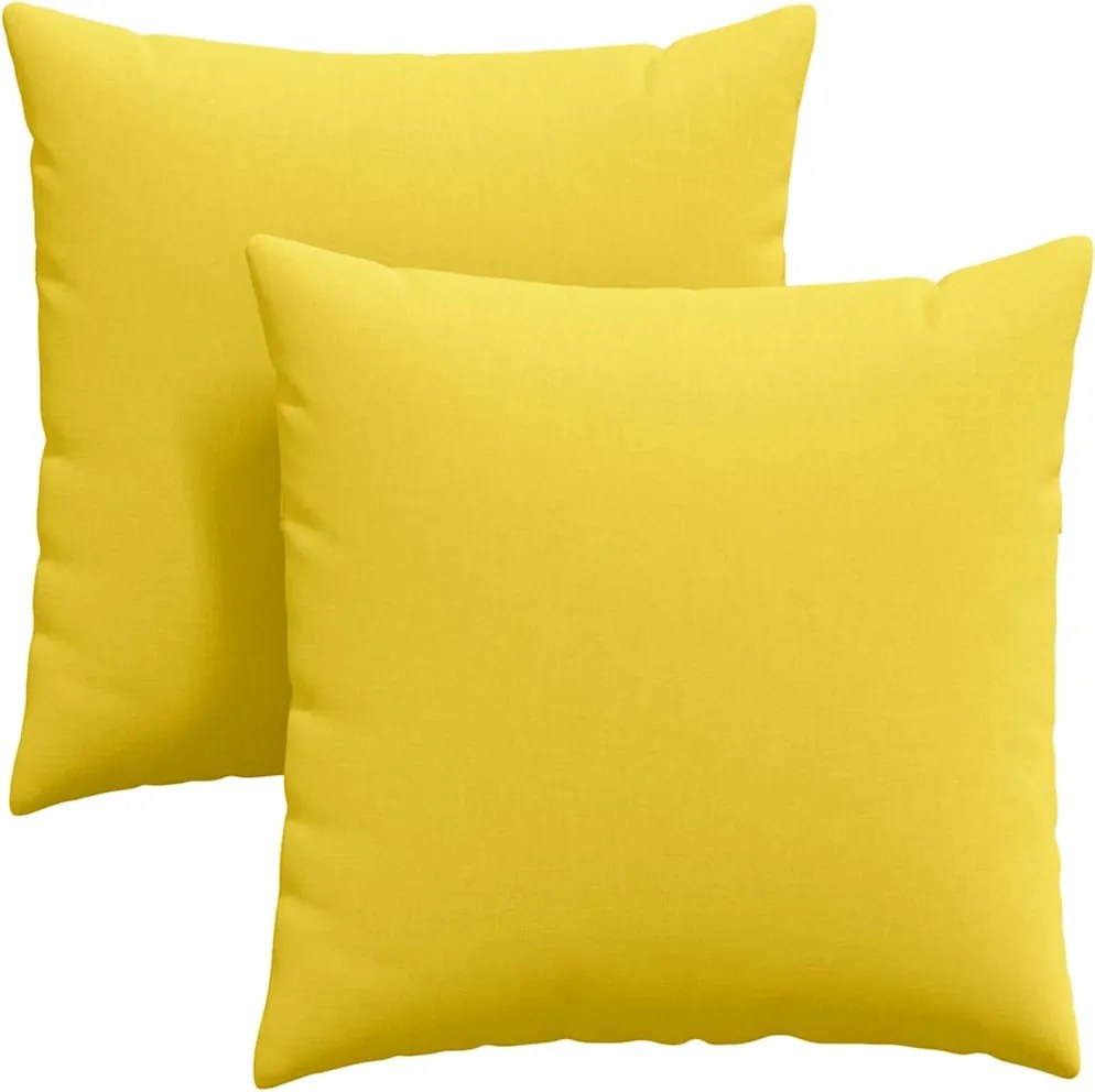 vidaXL Perne pentru canapea 2 pcs Galben Deschis 80 x 80 cm țesătură
