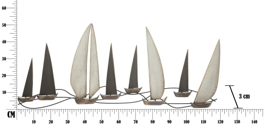 Decorațiune de perete din metal 119x51 cm Regata – Mauro Ferretti