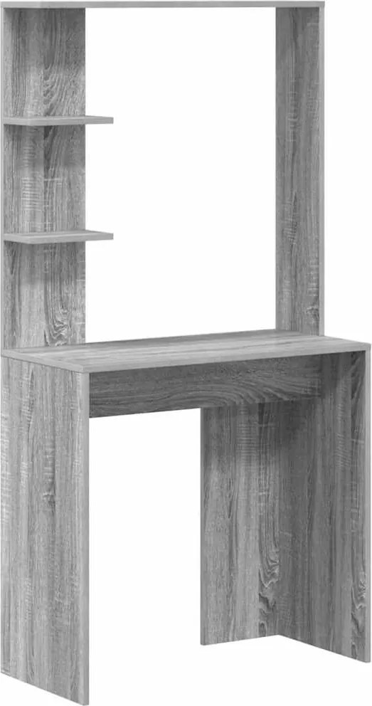 vidaXL Birou cu raft Gri Sonoma 78,5 x 37 x 154,5 cm Lemn compozit