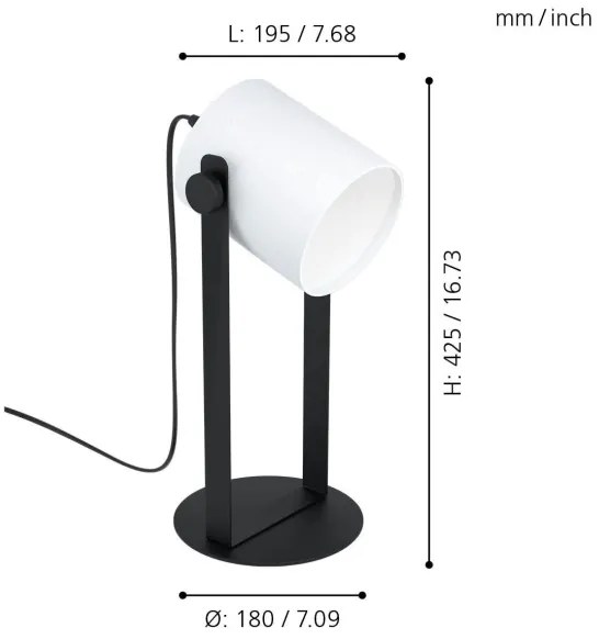 Eglo 43428 - Lampă de masă HORNWOOD 1 1xE27/28W/230V