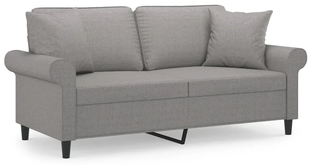 3153241 vidaXL Canapea cu 2 locuri cu perne&pernuțe gri deschis 140 cm textil