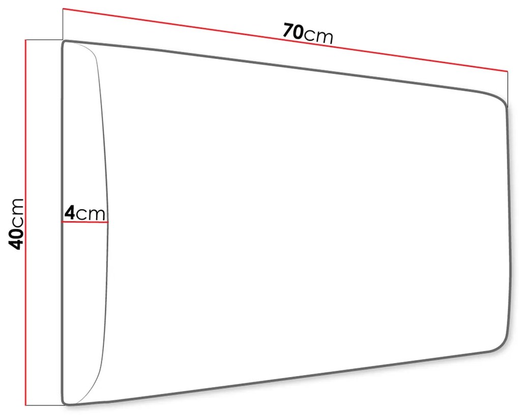 Panou de perete tapițat Pazara 70x40 (piele ecologică soft 017 (Alb). 1054351