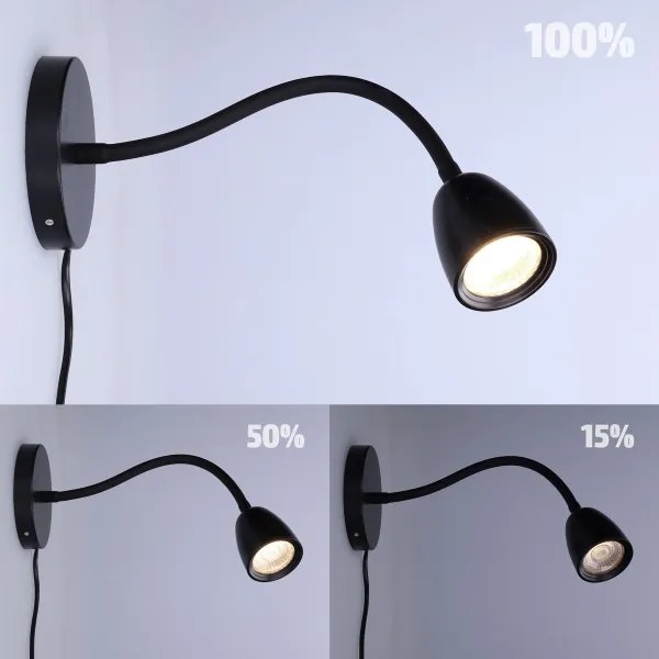 Veioză LED dimabilă Solight WO54-B LED/4W/230V negru